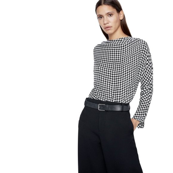 Houndstooth Blouse with Gathered Details by Zara - Picture 4 of 4